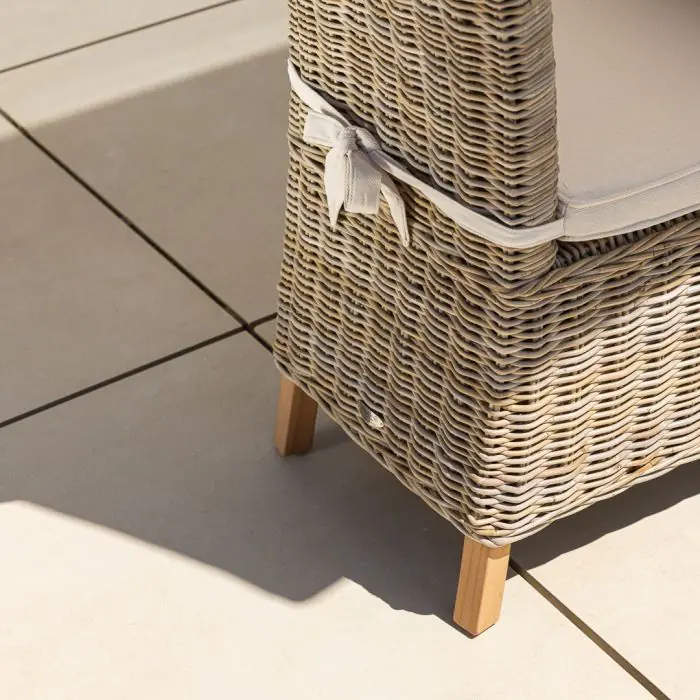 1m Reclaimed Teak Savannah Outdoor Dining Table with 4 Latifa Chairs  - 8