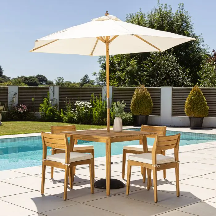 1m Reclaimed Teak Savannah Outdoor Dining Table With 4 Savannah Chairs  - 1