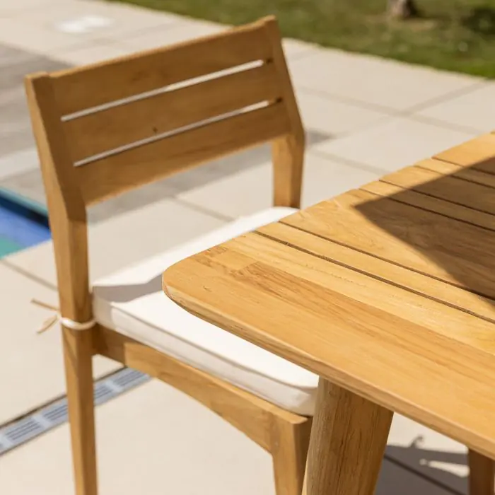 1m Reclaimed Teak Savannah Outdoor Dining Table With 4 Savannah Chairs  - 5