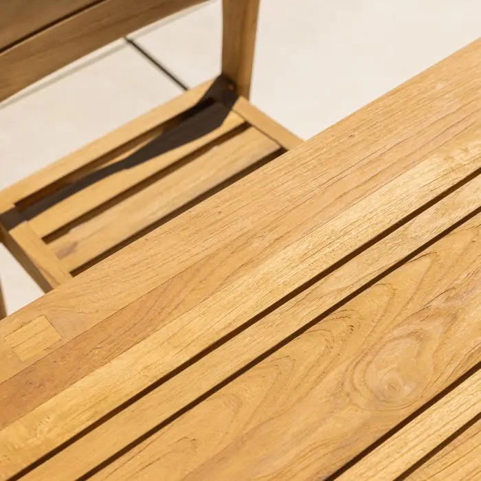 1m Reclaimed Teak Savannah Outdoor Dining Table With 4 Savannah Chairs  - 7