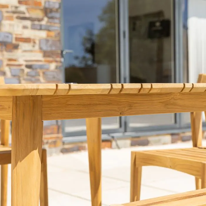 1m Reclaimed Teak Savannah Outdoor Dining Table With 4 Savannah Chairs  - 8