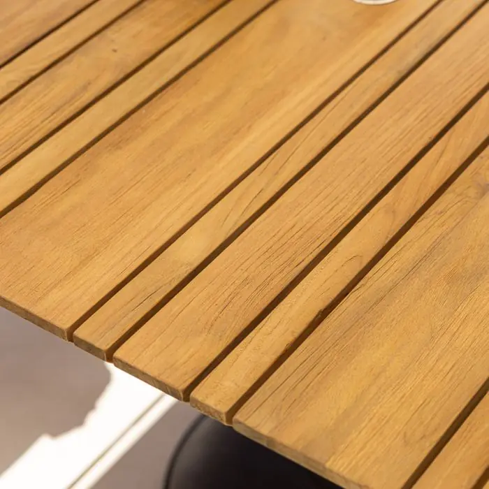 1m Reclaimed Teak Savannah Outdoor Dining Table with 4 Scandi Chairs  - 4