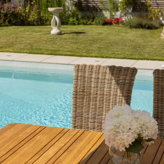 2.2m Reclaimed Teak Savannah Outdoor Dining Table With 8 Latifa Chairs - 7