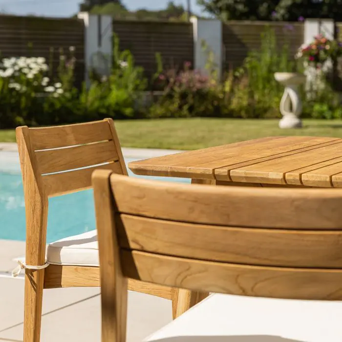 2.2m Reclaimed Teak Savannah Outdoor Dining Table With 8 Savannah Chairs - 11