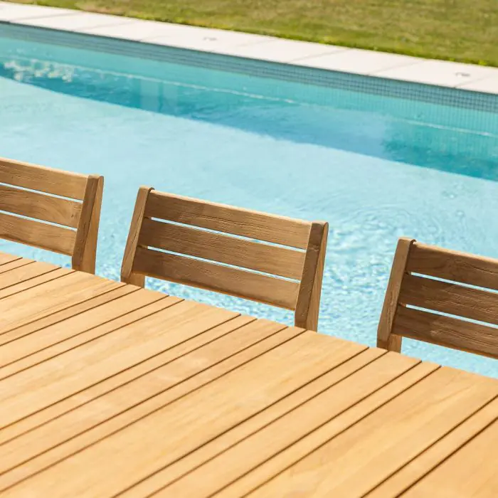 2.2m Reclaimed Teak Savannah Outdoor Dining Table With 8 Savannah Chairs - 13