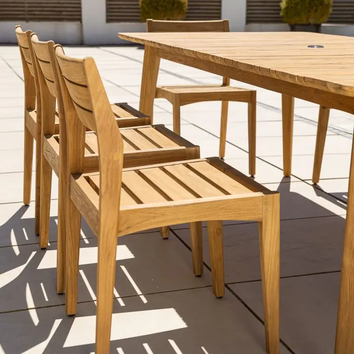 2.2m Reclaimed Teak Savannah Outdoor Dining Table With 8 Savannah Chairs - 14