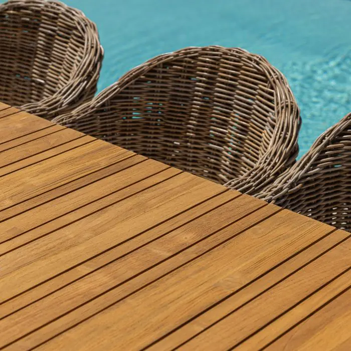 2.2m Reclaimed Teak Savannah Outdoor Dining Table With 8 Scandi Chairs - 8