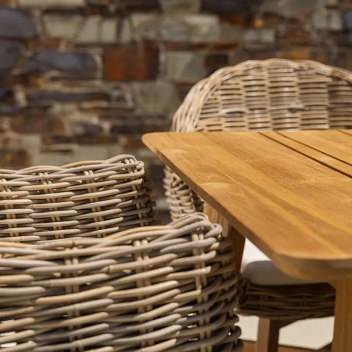 2.2m Reclaimed Teak Savannah Outdoor Dining Table With 8 Scandi Chairs - 9