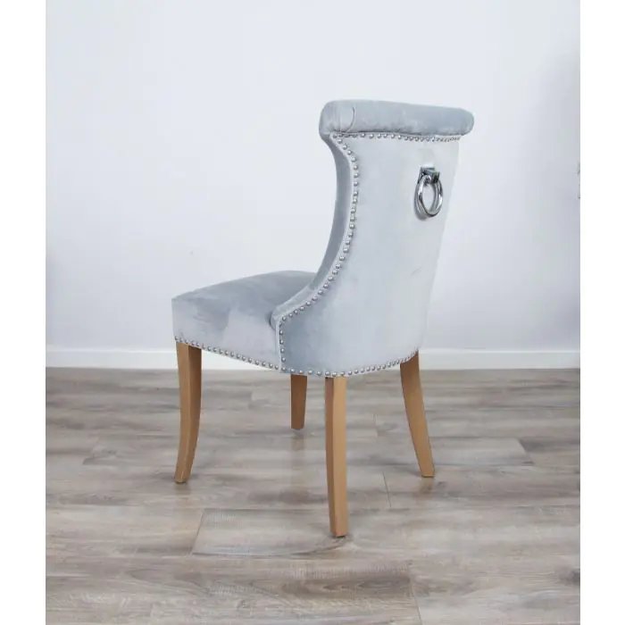 Velveteen Ring Back Dining Chair - Sea Mist - 2