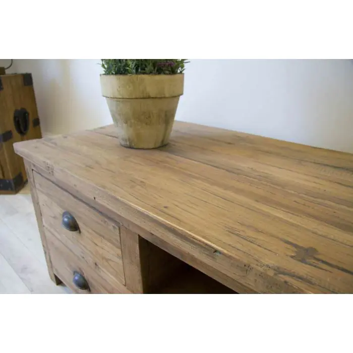 Reclaimed Teak TV Unit - 180cm x 50cm - 3