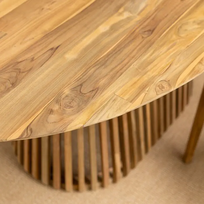 1.8m Reclaimed Teak Eclipse Dining Table With 6 Eclipse Dining Chairs - 9