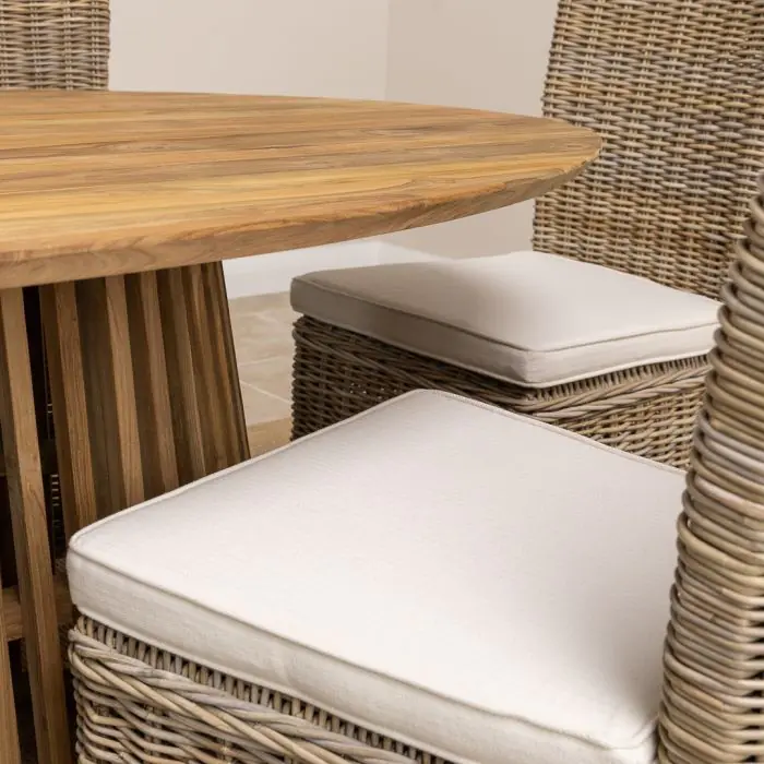1.8m Reclaimed Teak Eclipse Dining Table With 6 Latifa Dining Chairs - 6