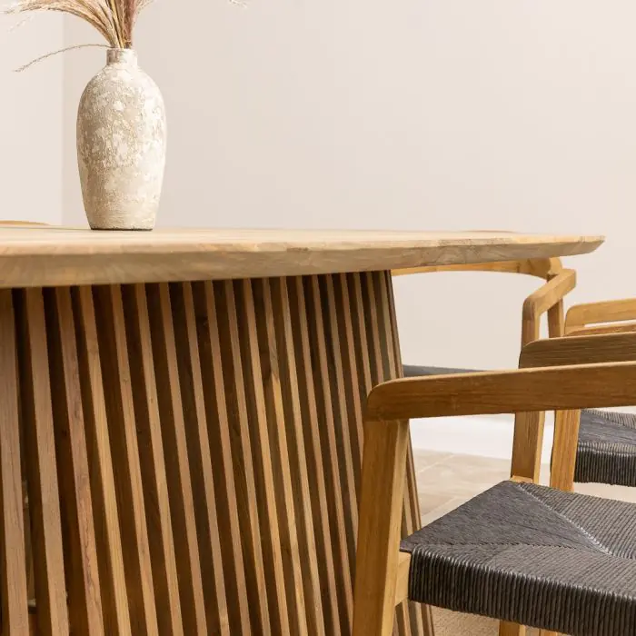 2.4m Reclaimed Teak Eclipse Dining Table With 8 Eclipse Dining Chairs - 6