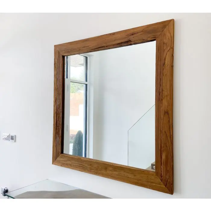 Reclaimed Teak Square Mirror - 2 Sizes - 4