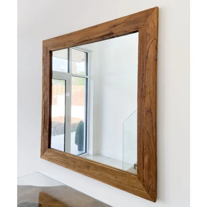 Reclaimed Teak Square Mirror - 2 Sizes - 3
