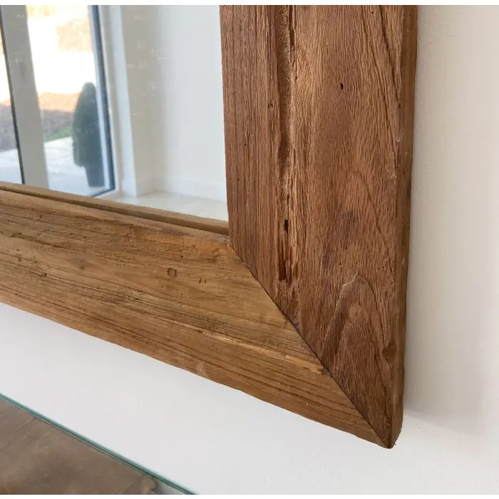 Reclaimed Teak Square Mirror - 2 Sizes - 7