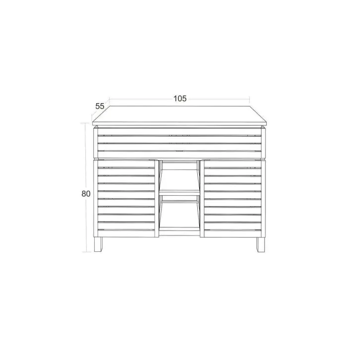 Diva Washstand with Cupboards, Drawer and Shelves - 105cm X 80cm - 3