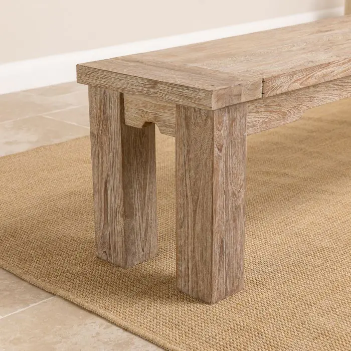 2m Reclaimed Teak Taplock Backless Dining Bench - 6