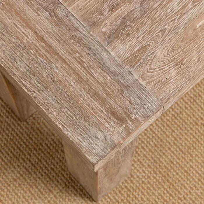 2m Reclaimed Teak Taplock Backless Dining Bench - 8