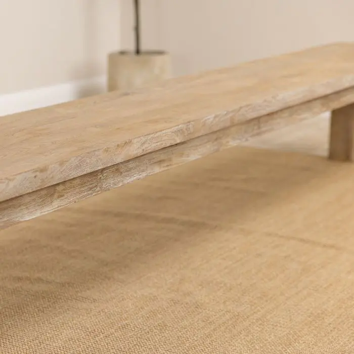 3m Reclaimed Teak Taplock Backless Dining Bench - 9