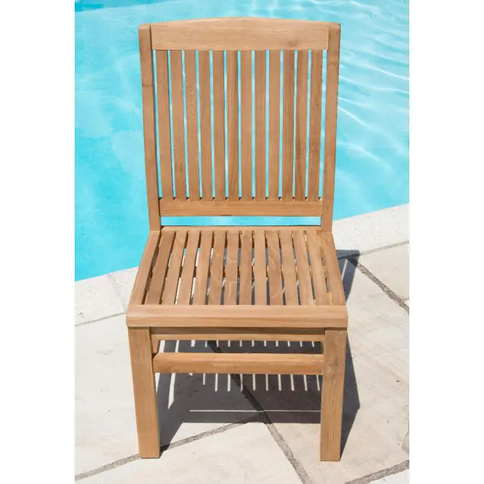 1.2m Teak Hexagonal Folding Table with 6 Marley Chairs - 11