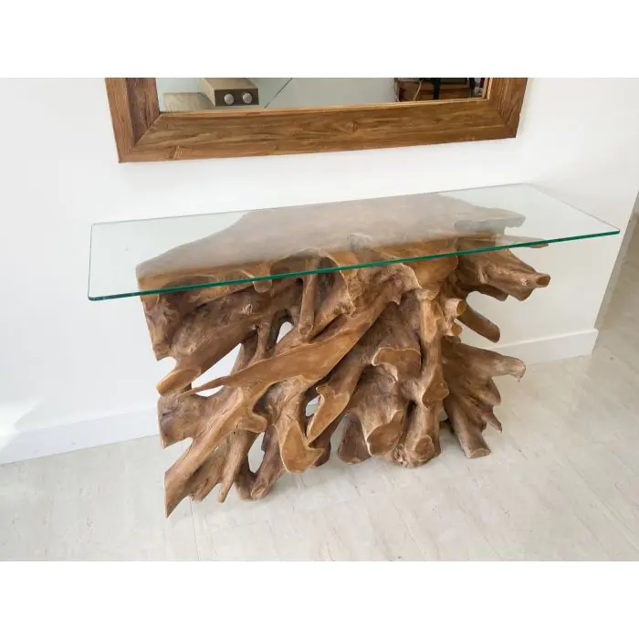 1.2m Reclaimed Teak Root Hall Table - 1