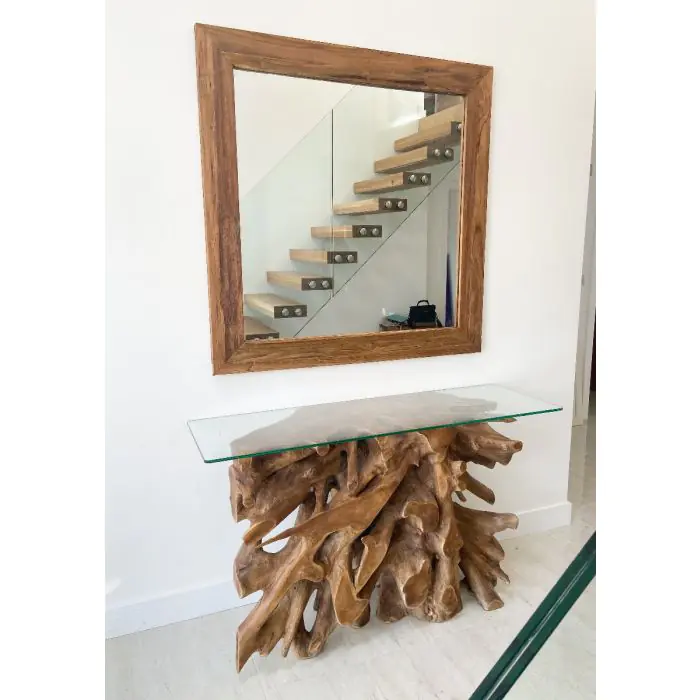 1.2m Reclaimed Teak Root Hall Table - 4