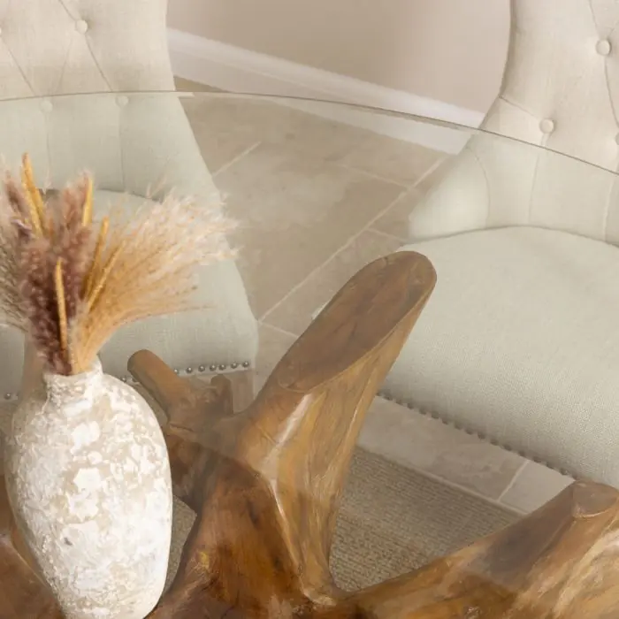 1.8m Reclaimed Teak Root Circular Dining Table - 2