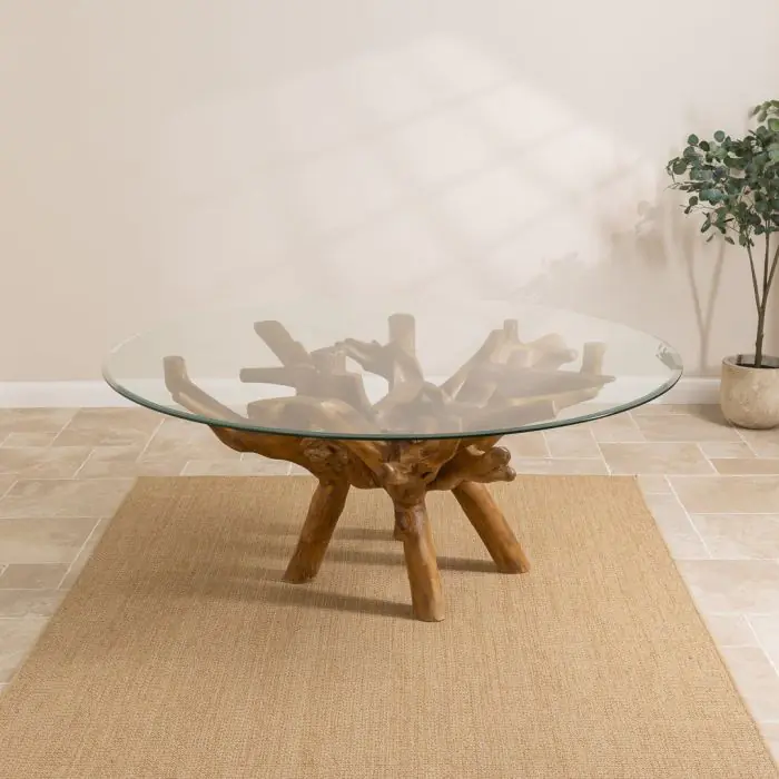 2m Reclaimed Teak Root Circular Dining Table - 4