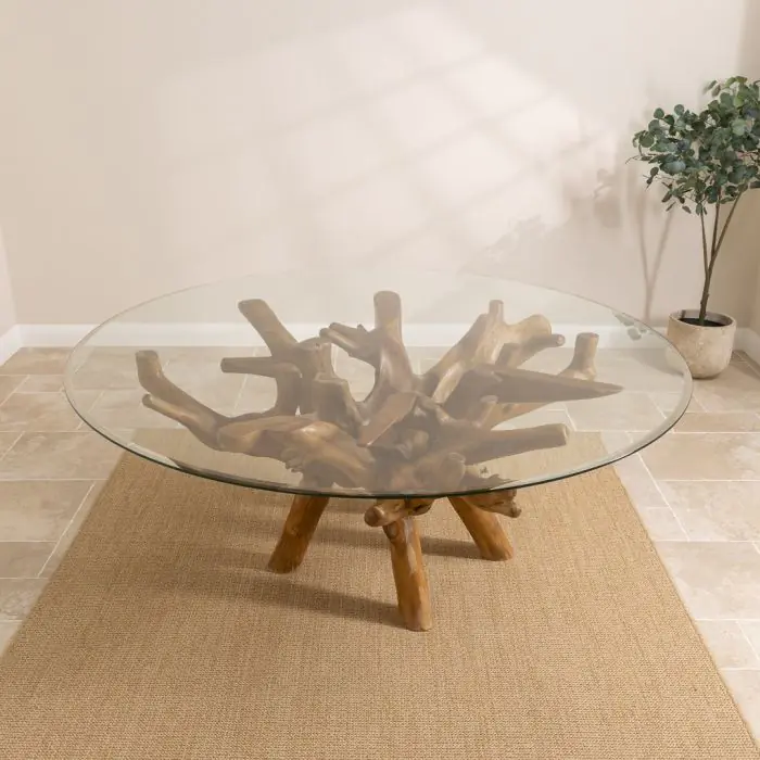 2m Reclaimed Teak Root Circular Dining Table - 1