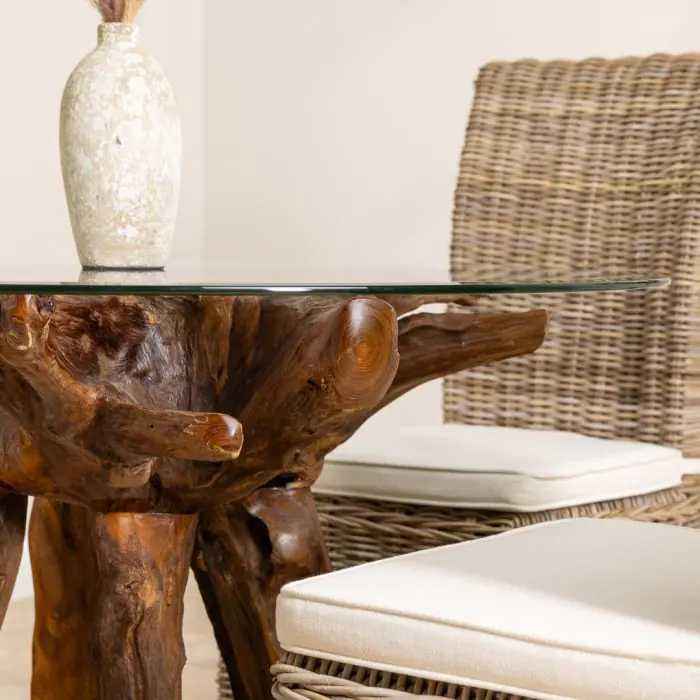 1.2m Reclaimed Teak Root Circular Dining Table - 7