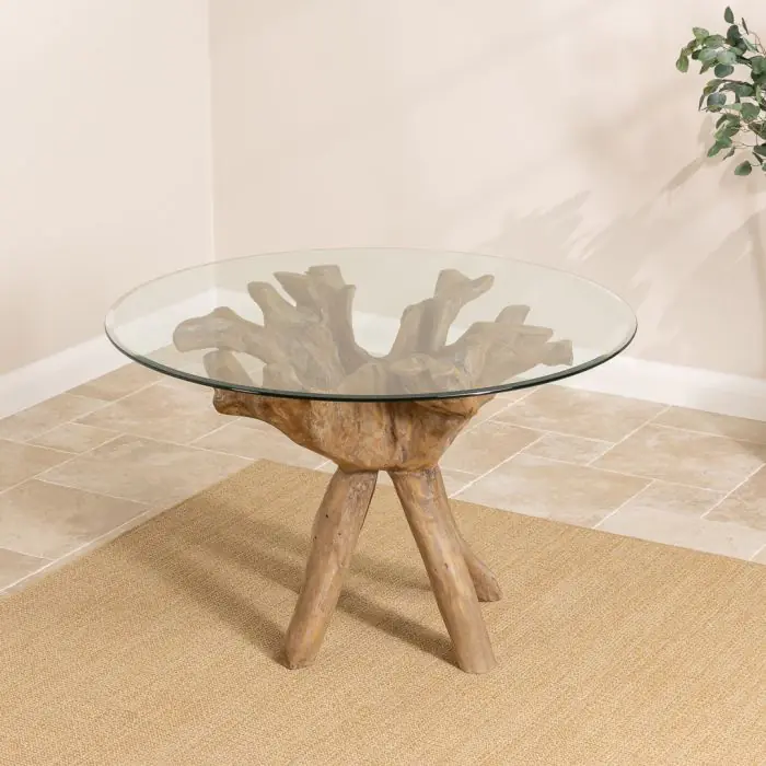 1.2m Reclaimed Teak Root Circular Dining Table - 6