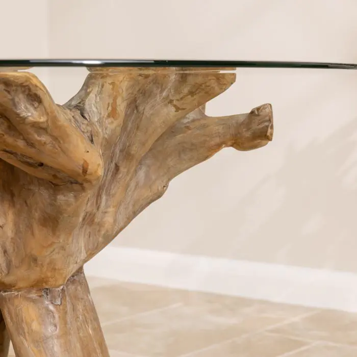 1.2m Reclaimed Teak Root Circular Dining Table - 8