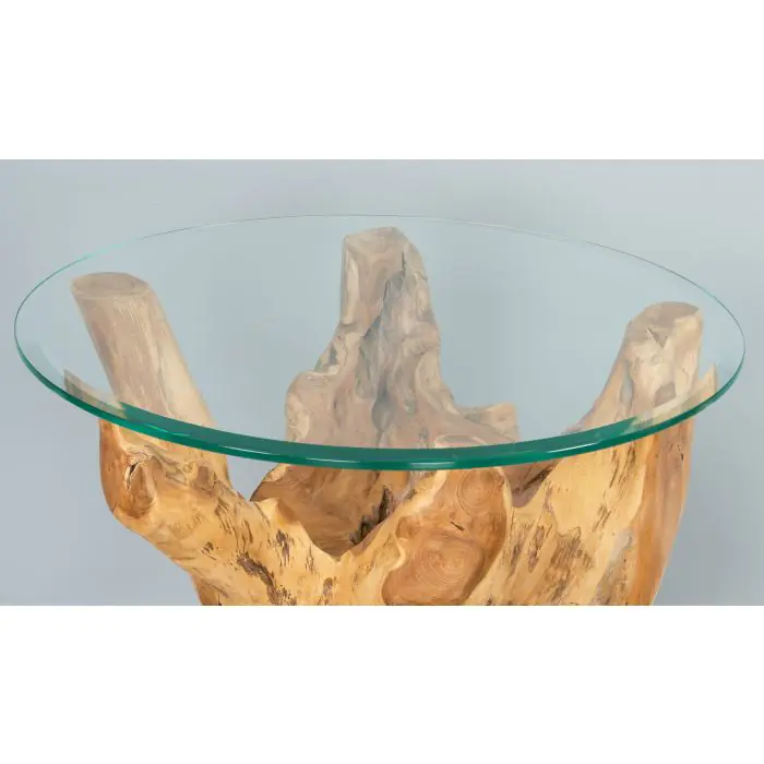 Reclaimed Teak Root Circular Side Table  - 2