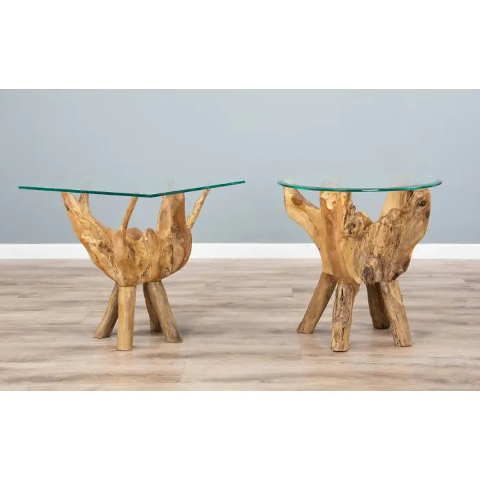 Reclaimed Teak Root Square Side Table - 6
