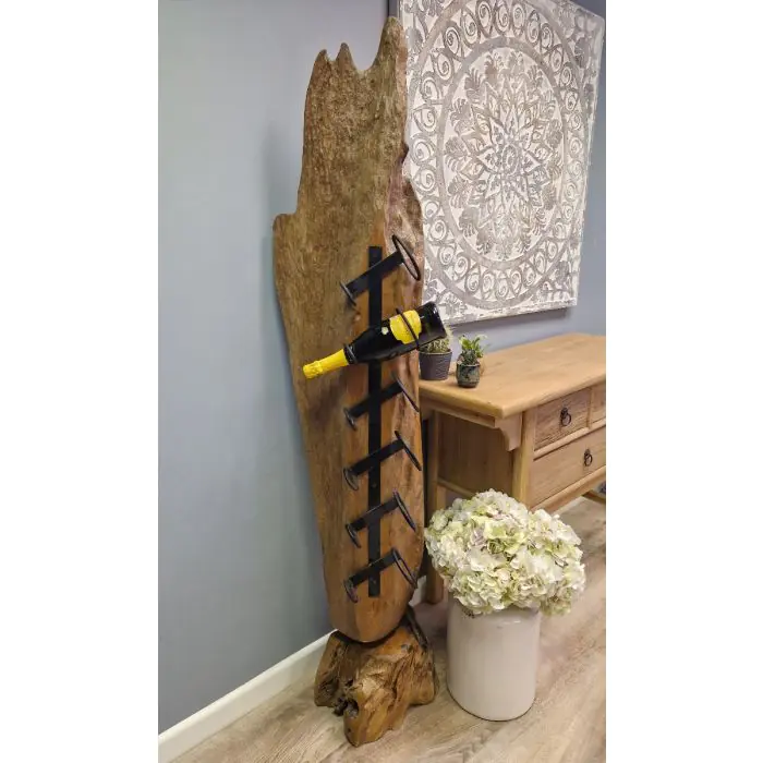 Reclaimed Teak Root Wine Rack - 6