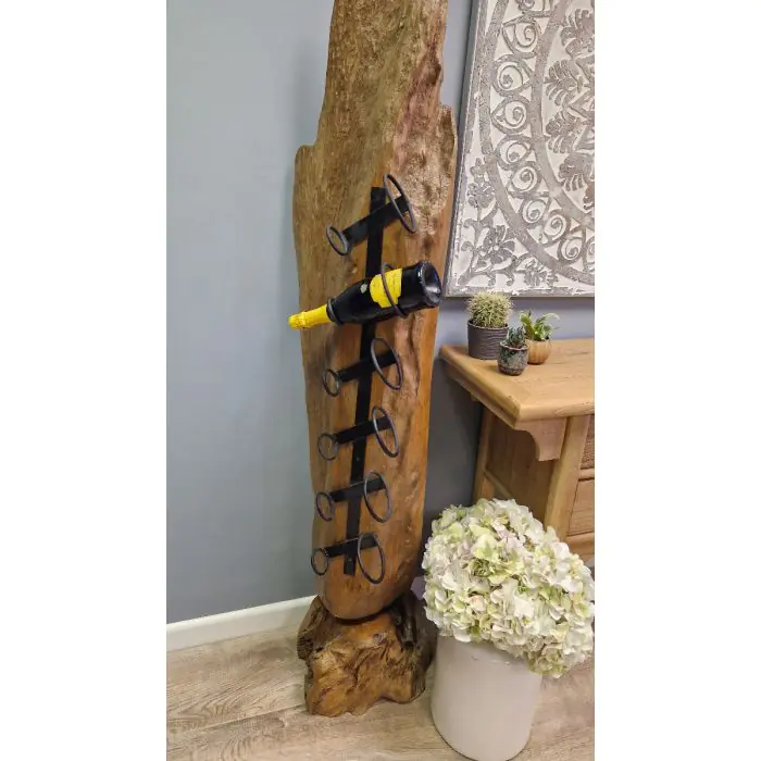 Reclaimed Teak Root Wine Rack - 7