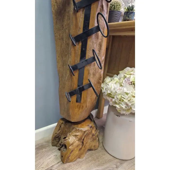 Reclaimed Teak Root Wine Rack - 8