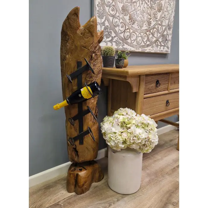 Reclaimed Teak Root Wine Rack - 1