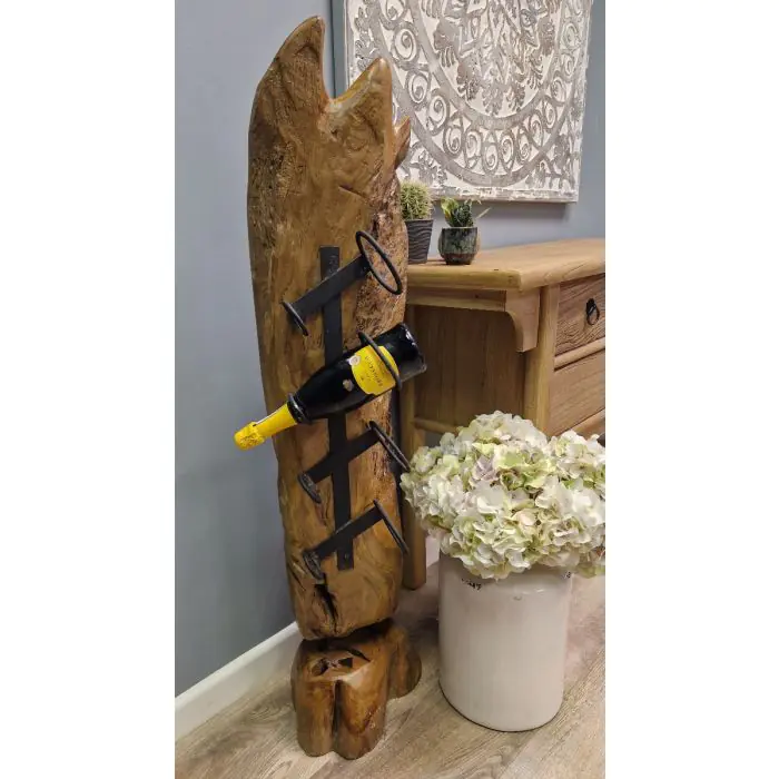 Reclaimed Teak Root Wine Rack - 3
