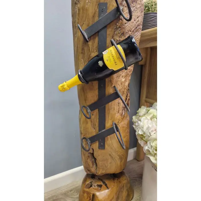 Reclaimed Teak Root Wine Rack - 5