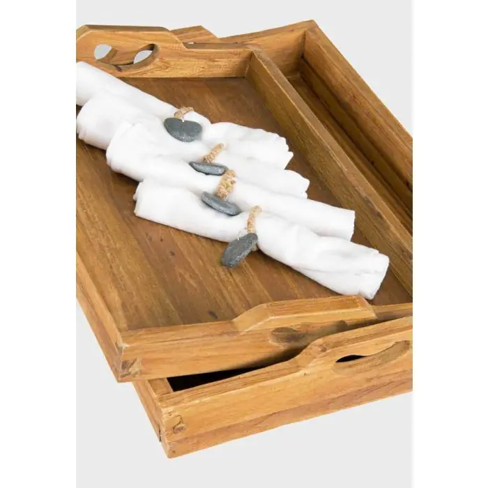 Solid Reclaimed Teak Serving Tray - 4