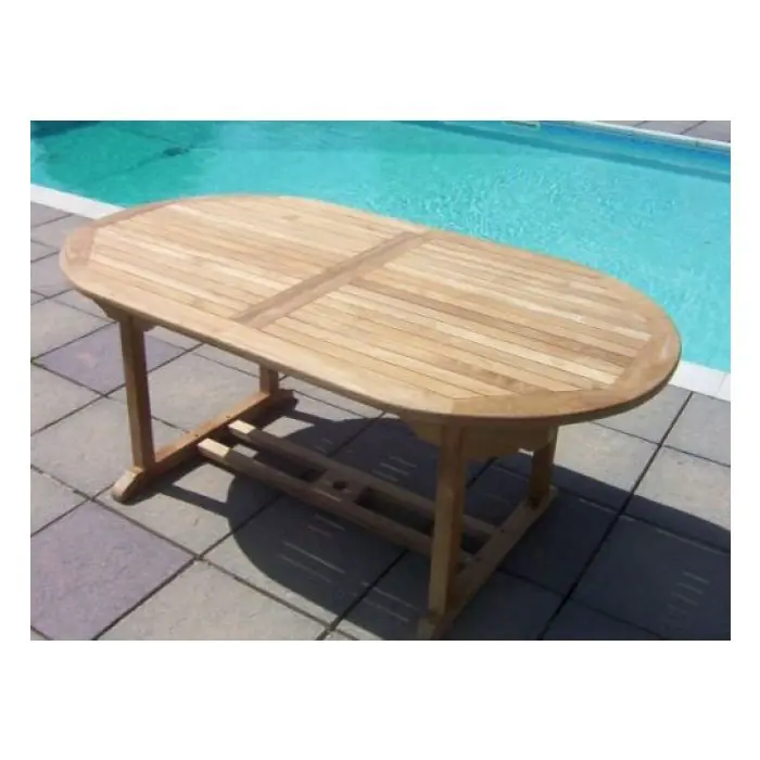 1.6m Teak Oval Pedestal Table with 6 Marley chairs - 0