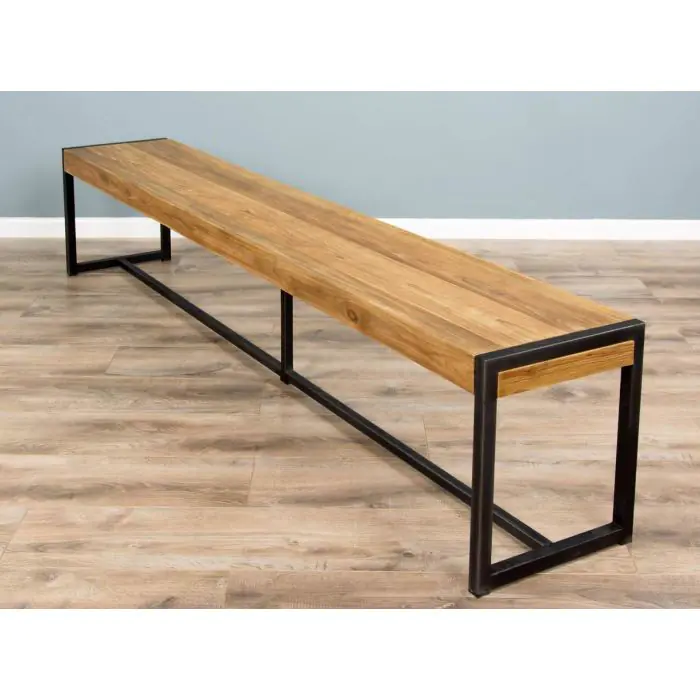 2.4m Reclaimed Teak Urban Fusion Dining Bench - 4