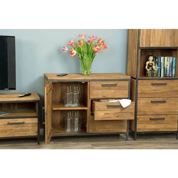 Urban Fusion Three Drawer Sideboard with Cupboard - 5