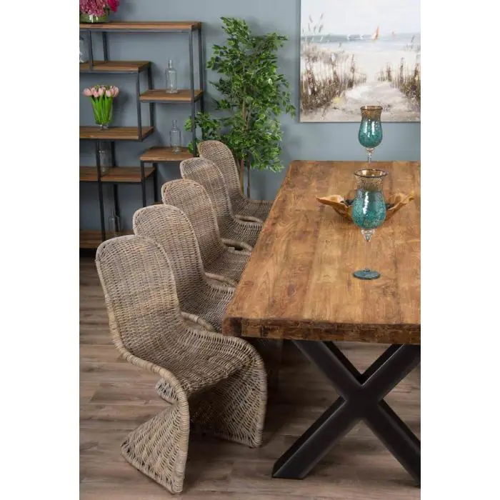 3m Reclaimed Teak Urban Fusion Dining Table with 10 Zorro Chairs - 1