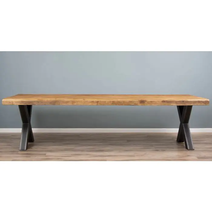 3m Reclaimed Teak Urban Fusion Dining Table with 1 Backless Bench and 5 Zorro Chairs - 14