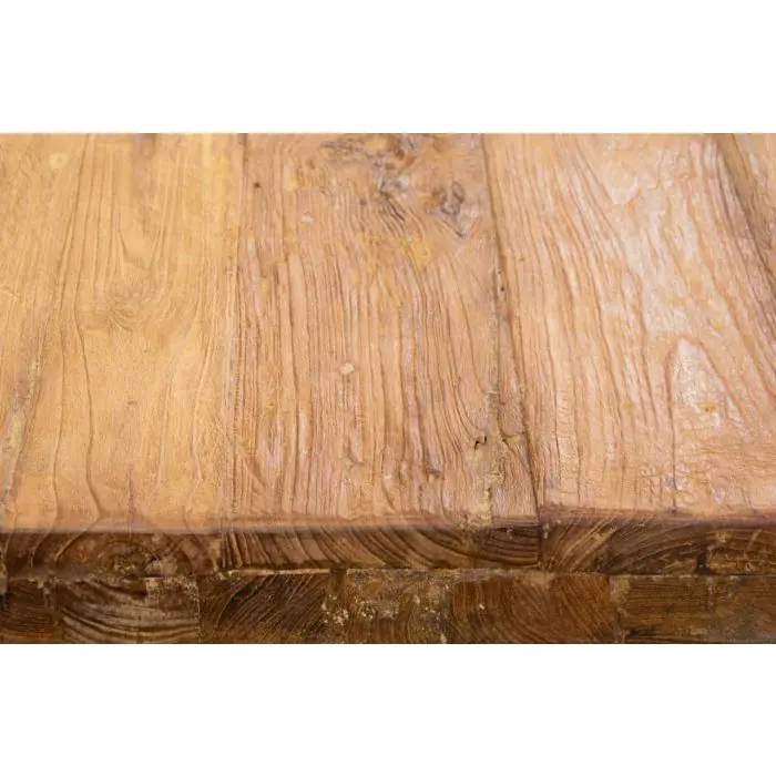 3m Reclaimed Teak Urban Fusion Dining Table with 1 Backless Bench and 5 Zorro Chairs - 18