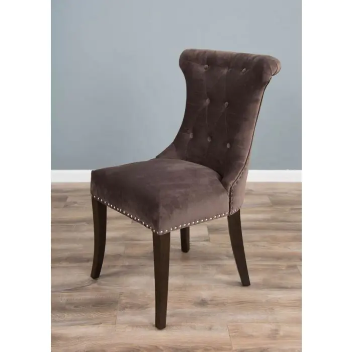 1.5m Java Root Dining Table with 6 Velveteen Ring Back Dining Chairs - 16
