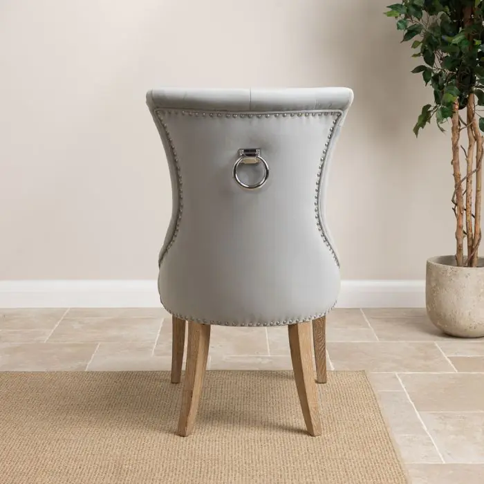 Velveteen Ring Back Dining Chair - Sea Mist - 4